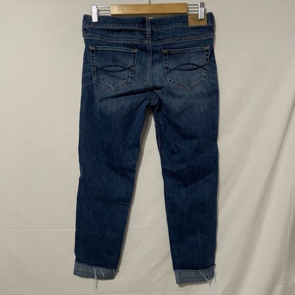 0 W25 Blown Out Distressed Cuffed Blue Jeans Abercrombie & Fitch - Picture 2 of 8